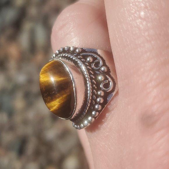 New Tiger Eye 925 Silver Ring. - Picture 14 of 16
